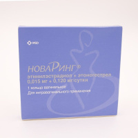 НоваРинг 0,015 мг +0.120 мг/сутки (+аппликатор), №1, кольца вагин.