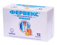 Фервекс 500 мг+25 мг+200 мг, 4,95 г, N12, пор. для приг. р-ра для вн. приема (лимонный б/сахара)