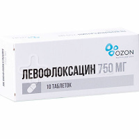Левофлоксацин 750 мг, N10, табл. покр. плен. об.