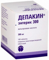 Депакин энтерик 300 300 мг, N100, табл. покр. киш.-раст. об.