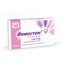 Фемостон конти 5 мг + 1 мг № 28 табл. покр. плен. об.