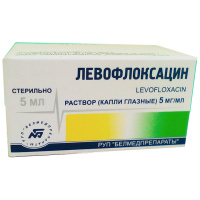Левофлоксацин 0,5 %, 5 мл, капли глазн.