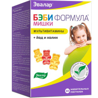 Бэби формула Мишки Мультивитамины №60, паст. жев.