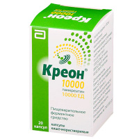 Креон 10000 8+10+0.6 тыс.ФИП, N20, капс. киш/раств.